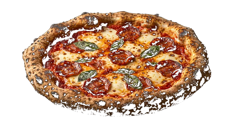 Odun ateşinde pişmiş pizza